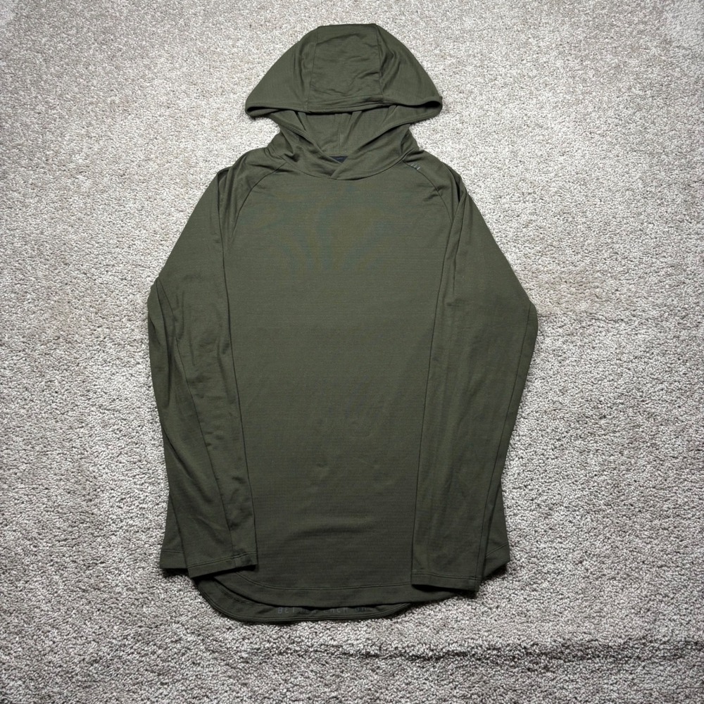 Lululemon License To Train Hoodie Pullover Mens Olive Green Textured Athletic